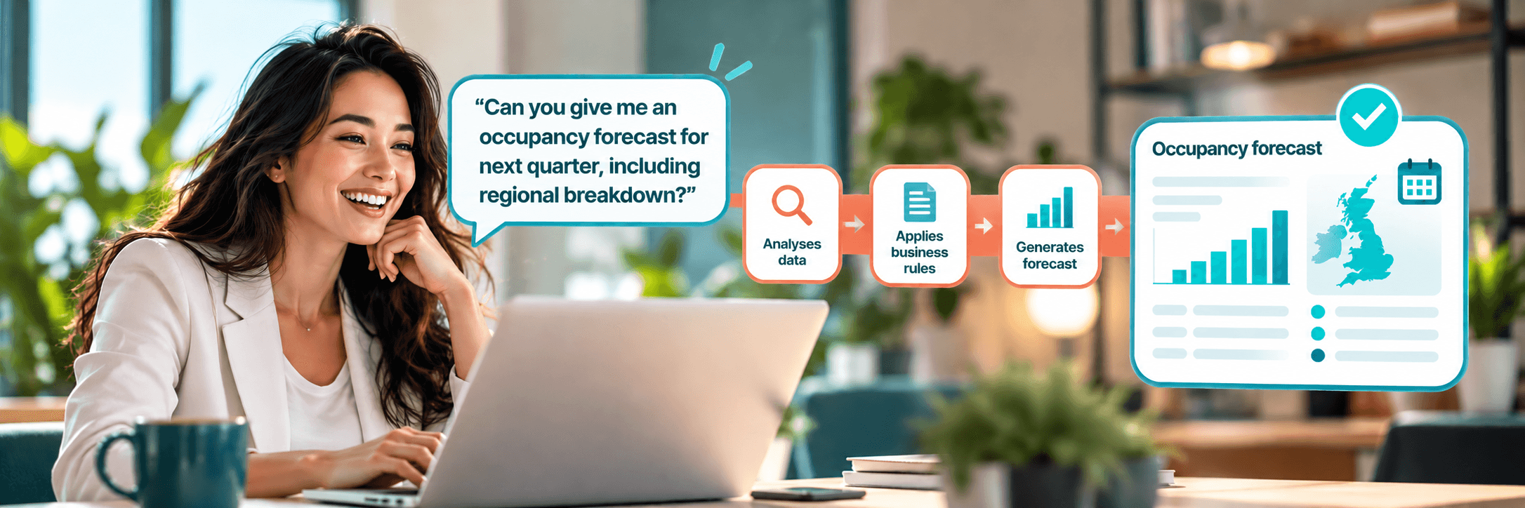 Employee workflow scenario showing enterprise agent support for workforce and operations outcomes.